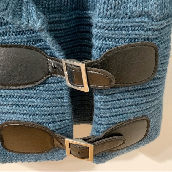 MODA International Shawl-Collar Open Front Wool Blend Cardigan Buckle Closures - Picture 4 of 7